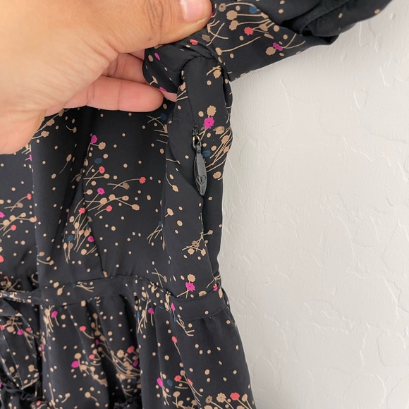 JUICY COUTURE Floral 100% Silk Tiered Ruffle Mini Skater Dress Size 2 - Picture 2 of 9